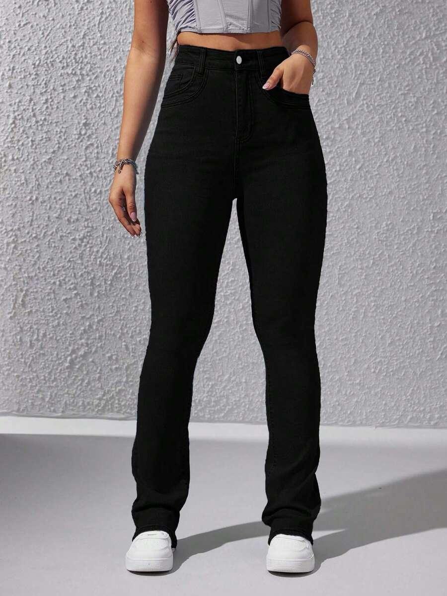 CZARNE SPODNIE JEANS
