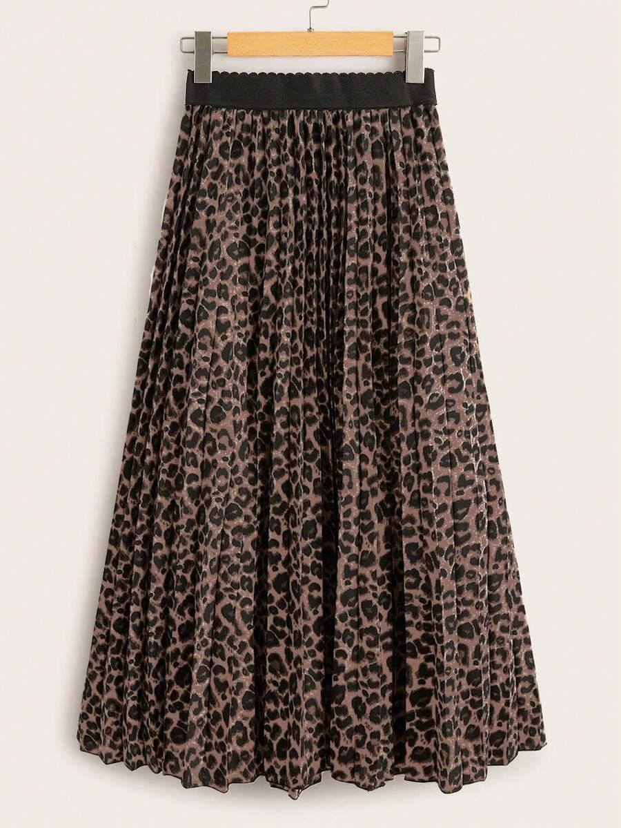 plisowana spódnica animal print