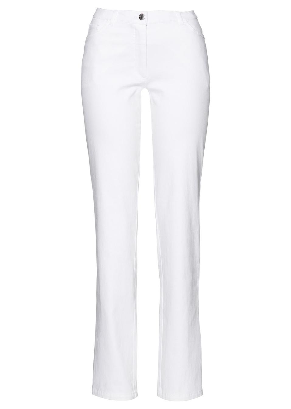 ELASTYCZNE BIAŁE PROSTE SPODNIE JEANS