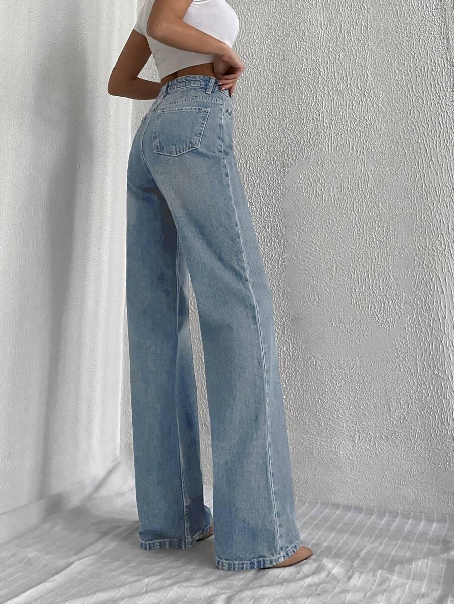 spodnie jeans proste nogawki 