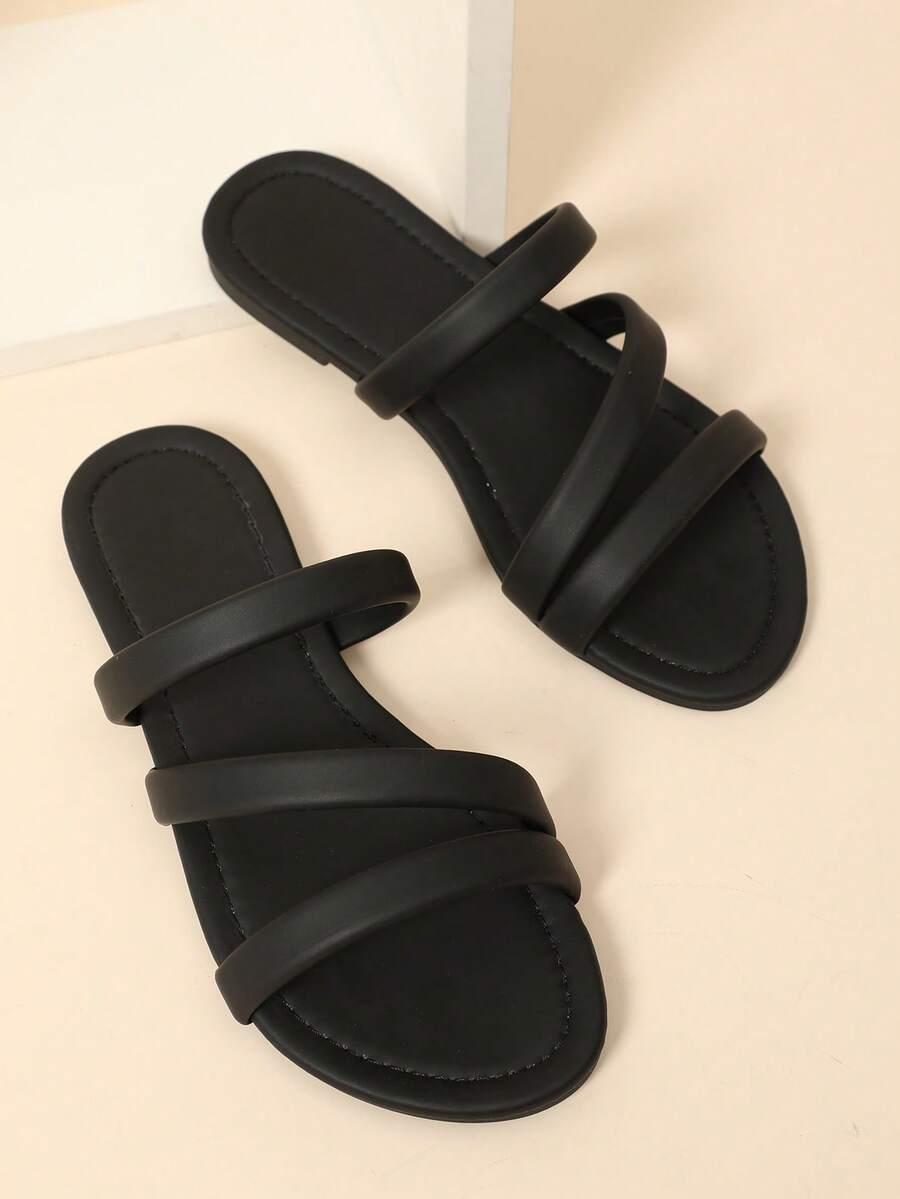 czarne klapki casual 