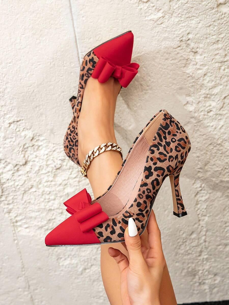 czółenka animal print obcas