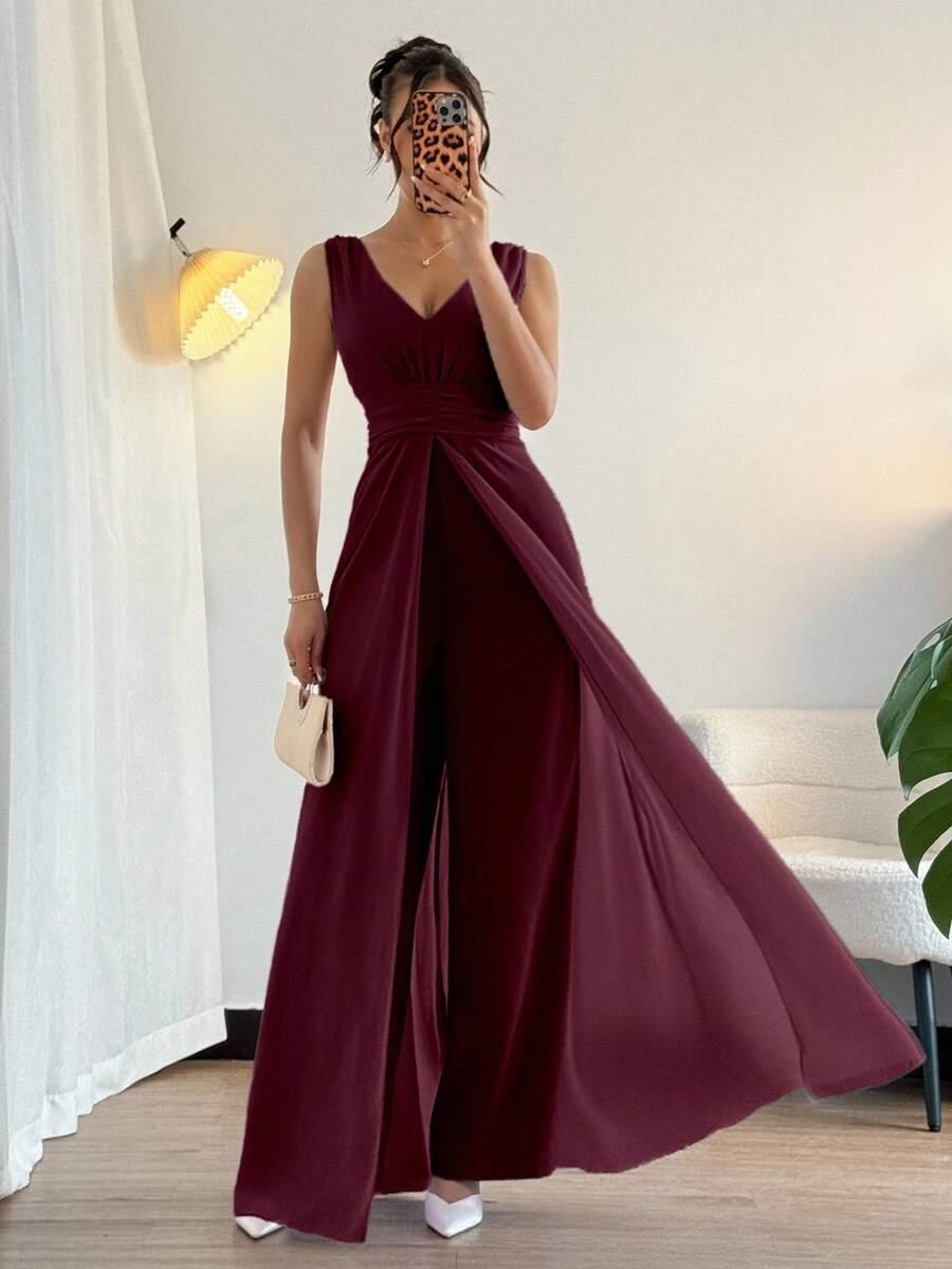 CZERWONA MAXI SUKIENKA 