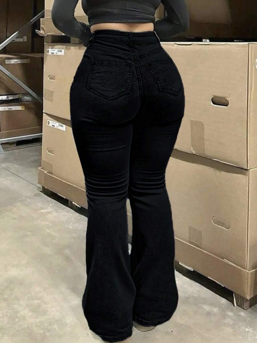 CZARNE SPODNIE JEANS 