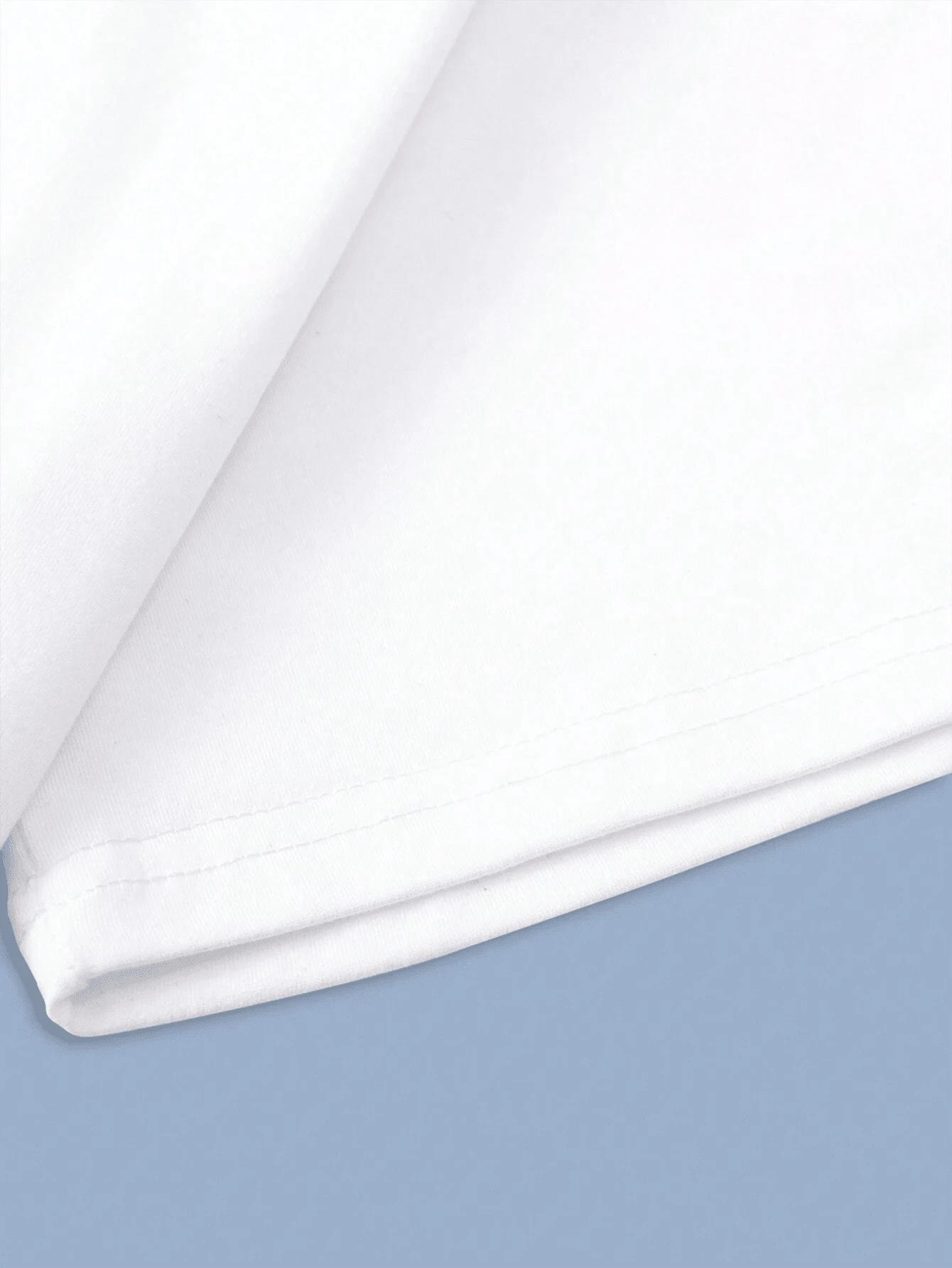BIAŁY T-SHIRT OKRĄGŁY DEKOLT NADRUK