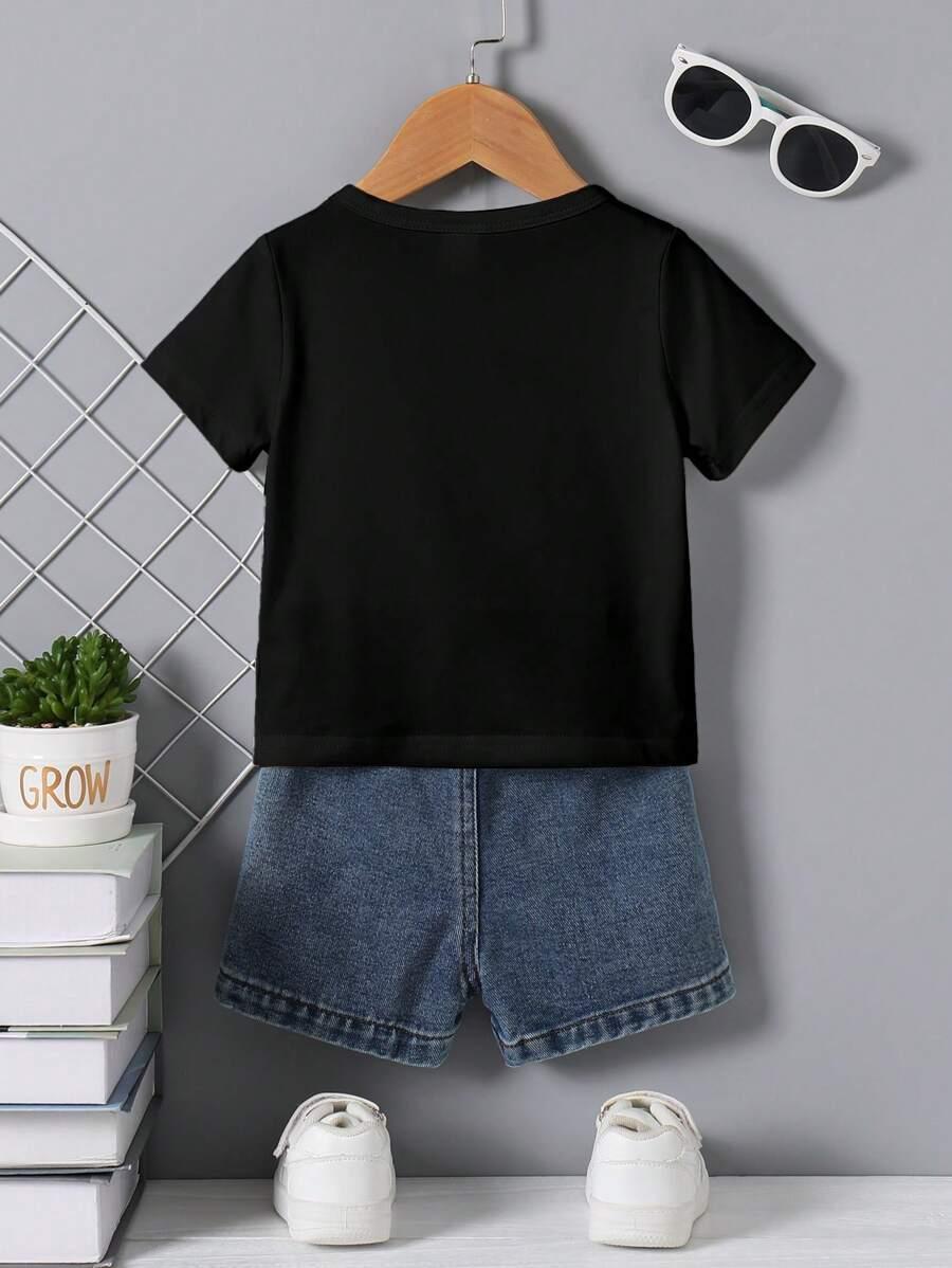 czarny t-shirt nadruk