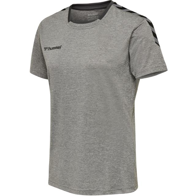 szara koszulka sportowa z krótkim rękawem kontrast logo
