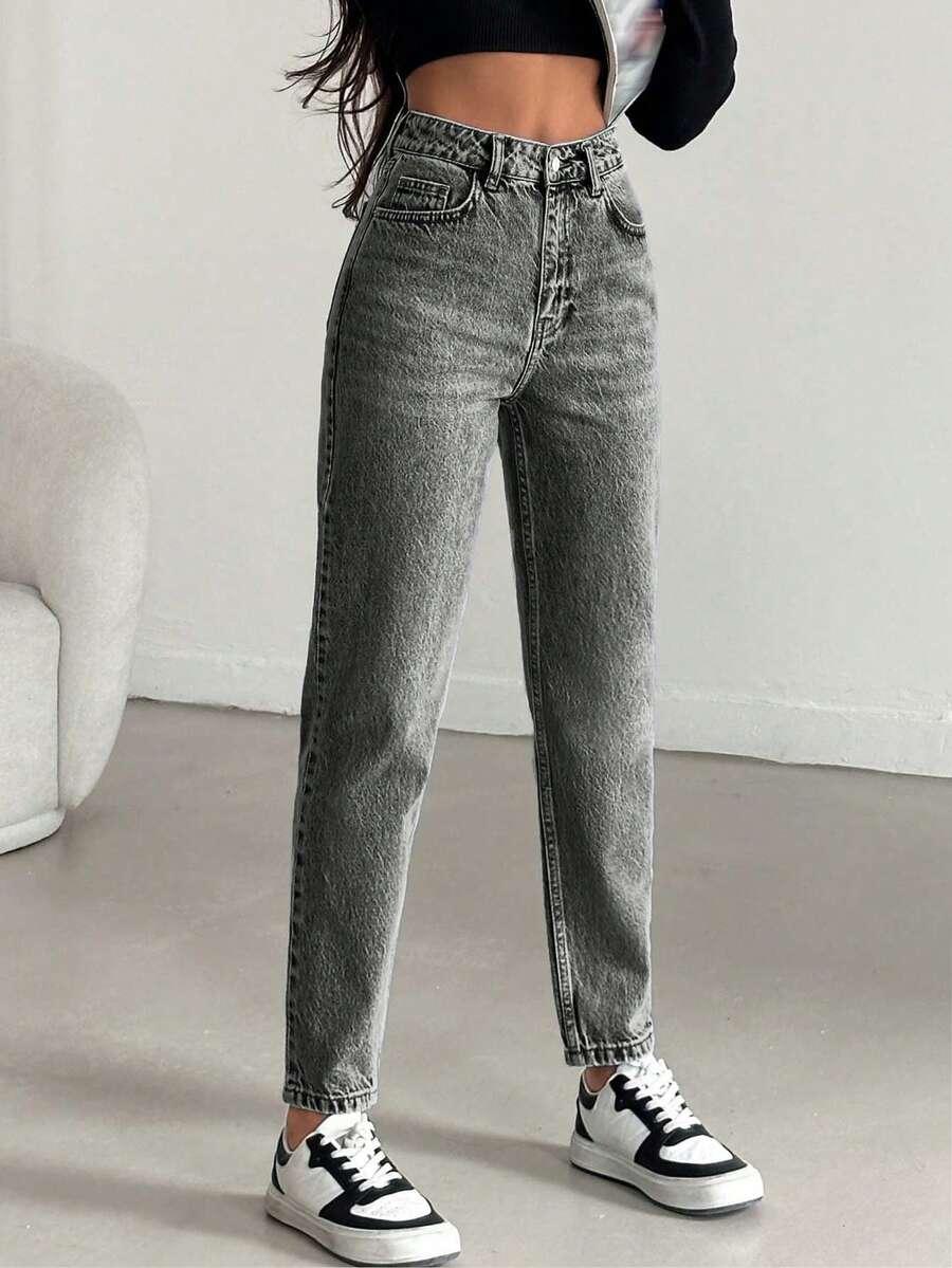 SZARE SPODNIE JEANS