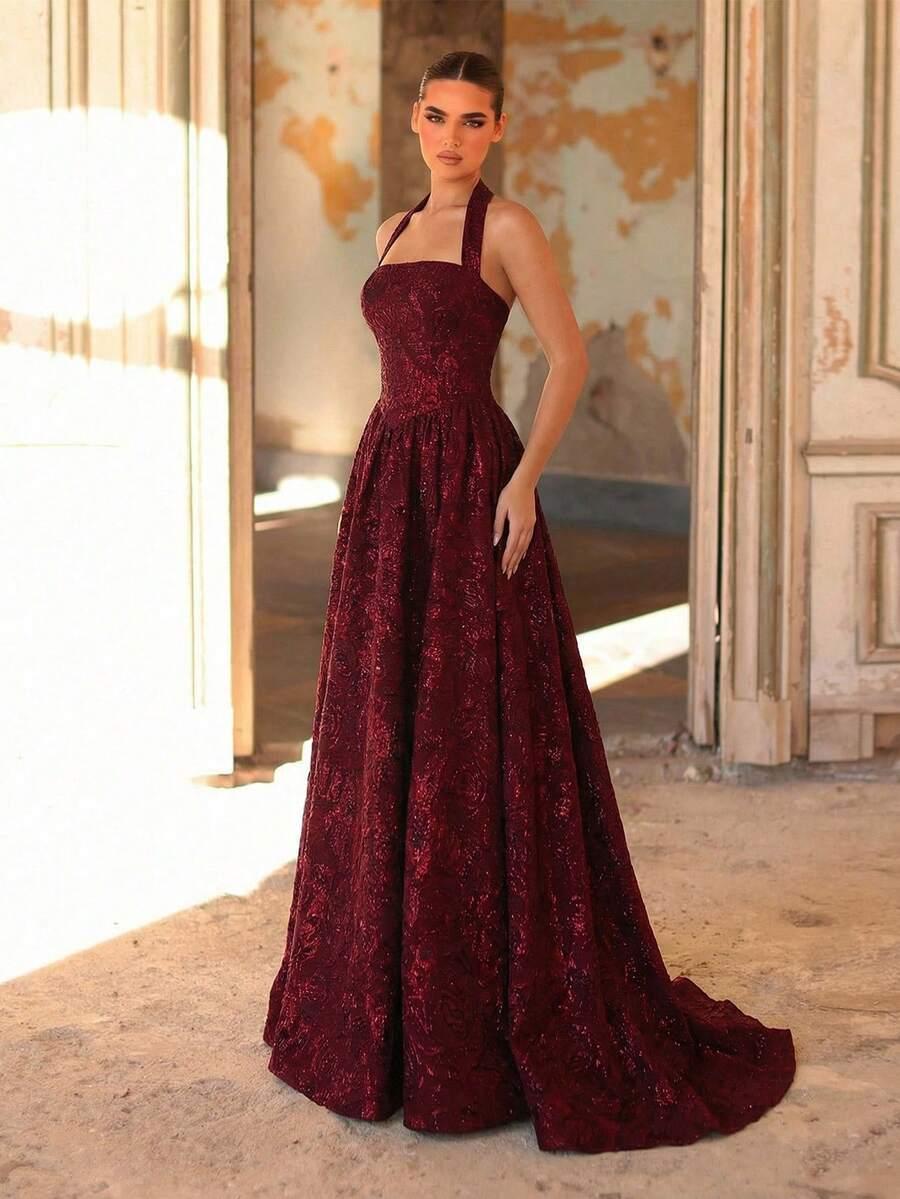 czerwona maxi sukienka