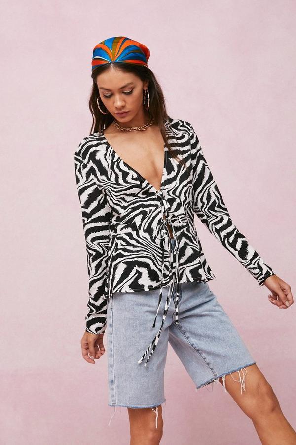 KOPERTOWA BLUZKA ZEBRA PRINT