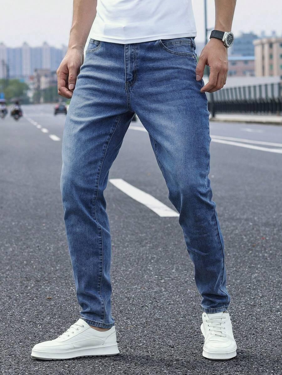 spodnie jeans zwężana nogawka 