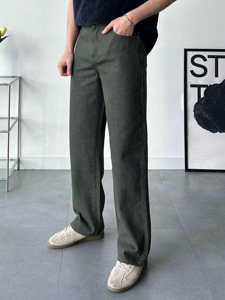ZIELONE SPODNIE JEANS