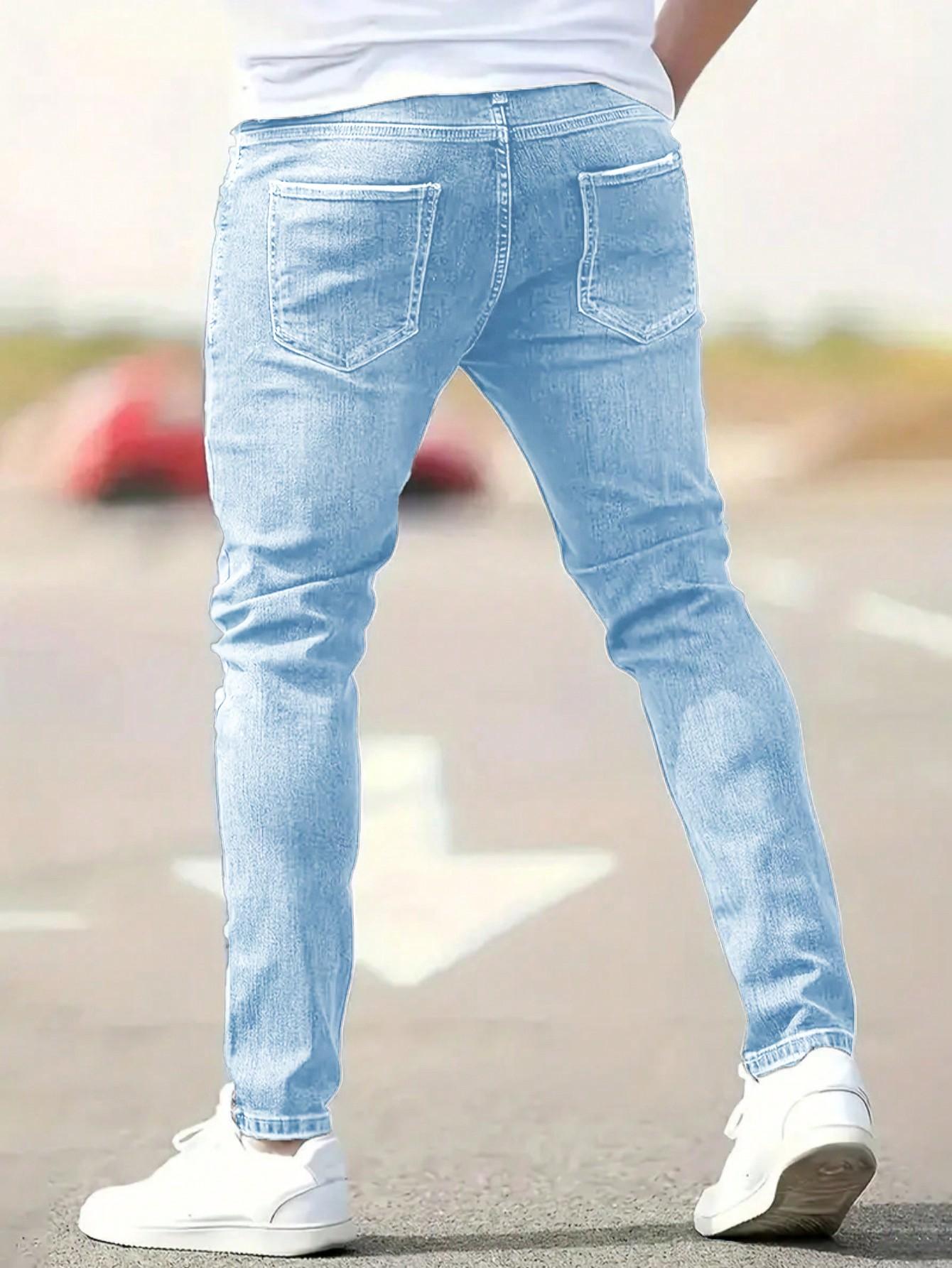 NIEBIESKIE SPODNIE JEANS RURKI PRZETARCIA