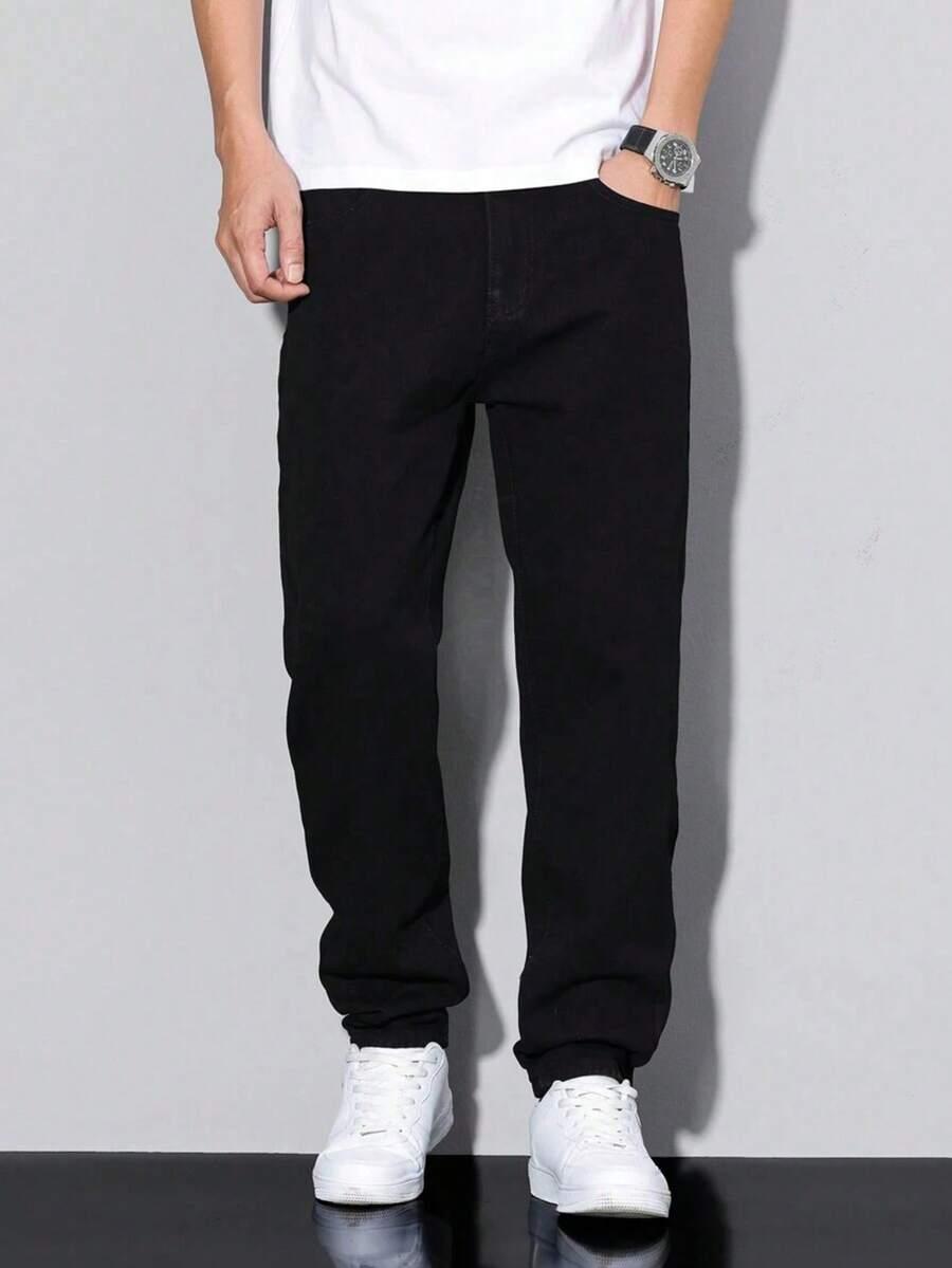 CZARNE SPODNIE JEANS