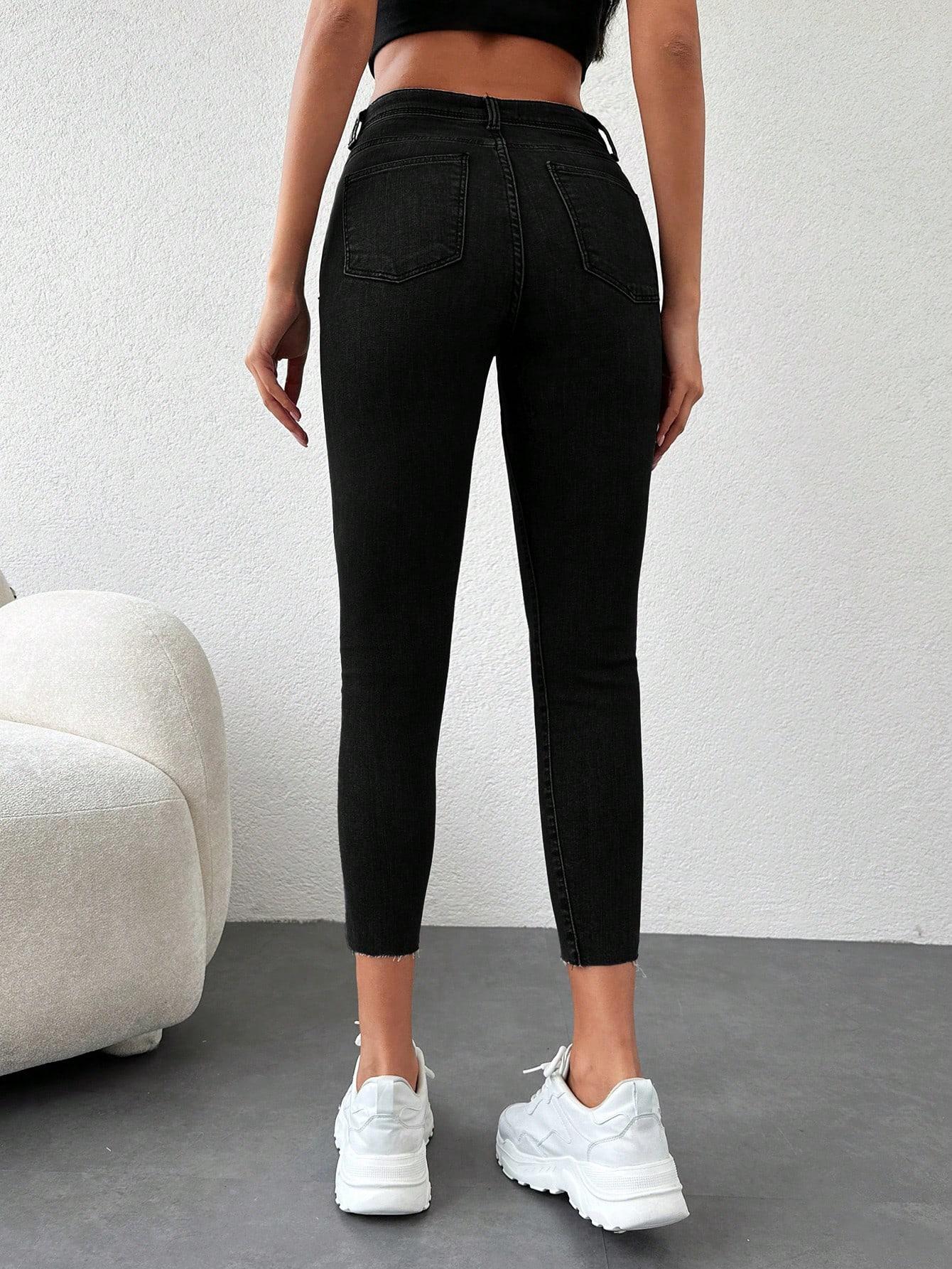 CZARNE SPODNIE JEANS RURKI
