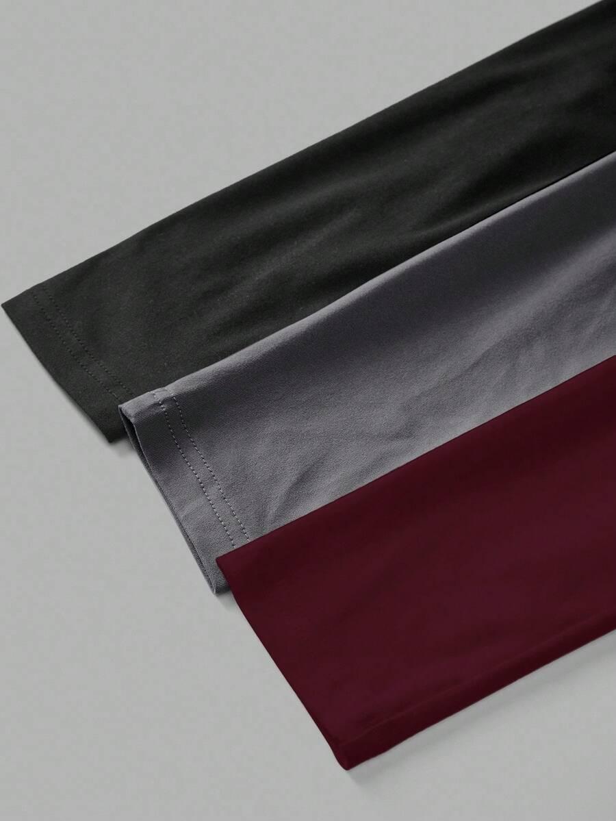 bluzka długi rękaw basic v-neck 3-pack