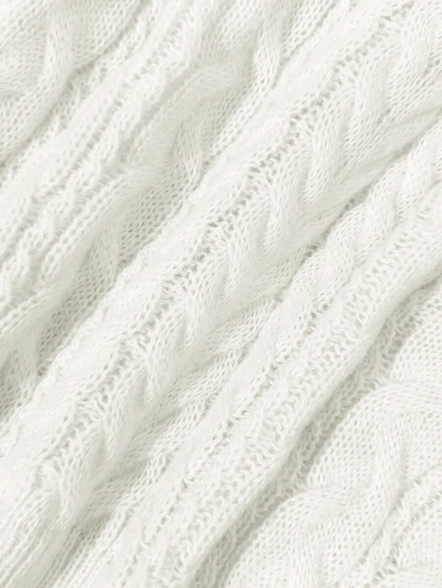 BIAŁY SWETER V-NECK