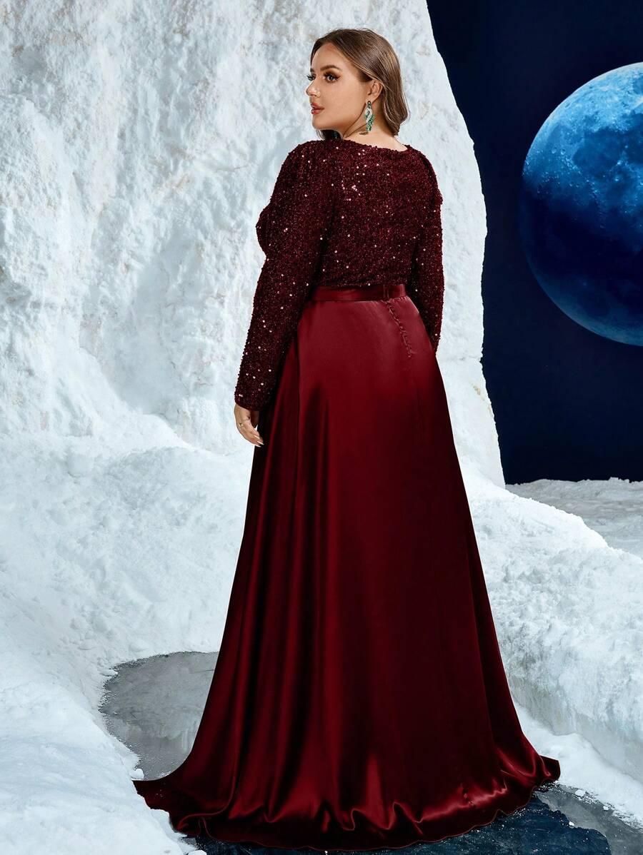 burgundowa maxi sukienka