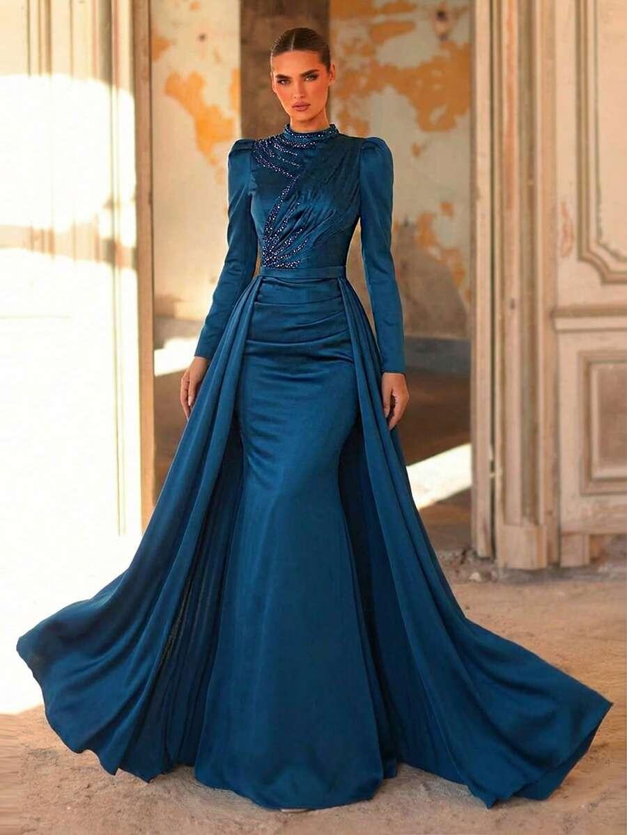 NIEBIESKA MAXI SUKIENKA