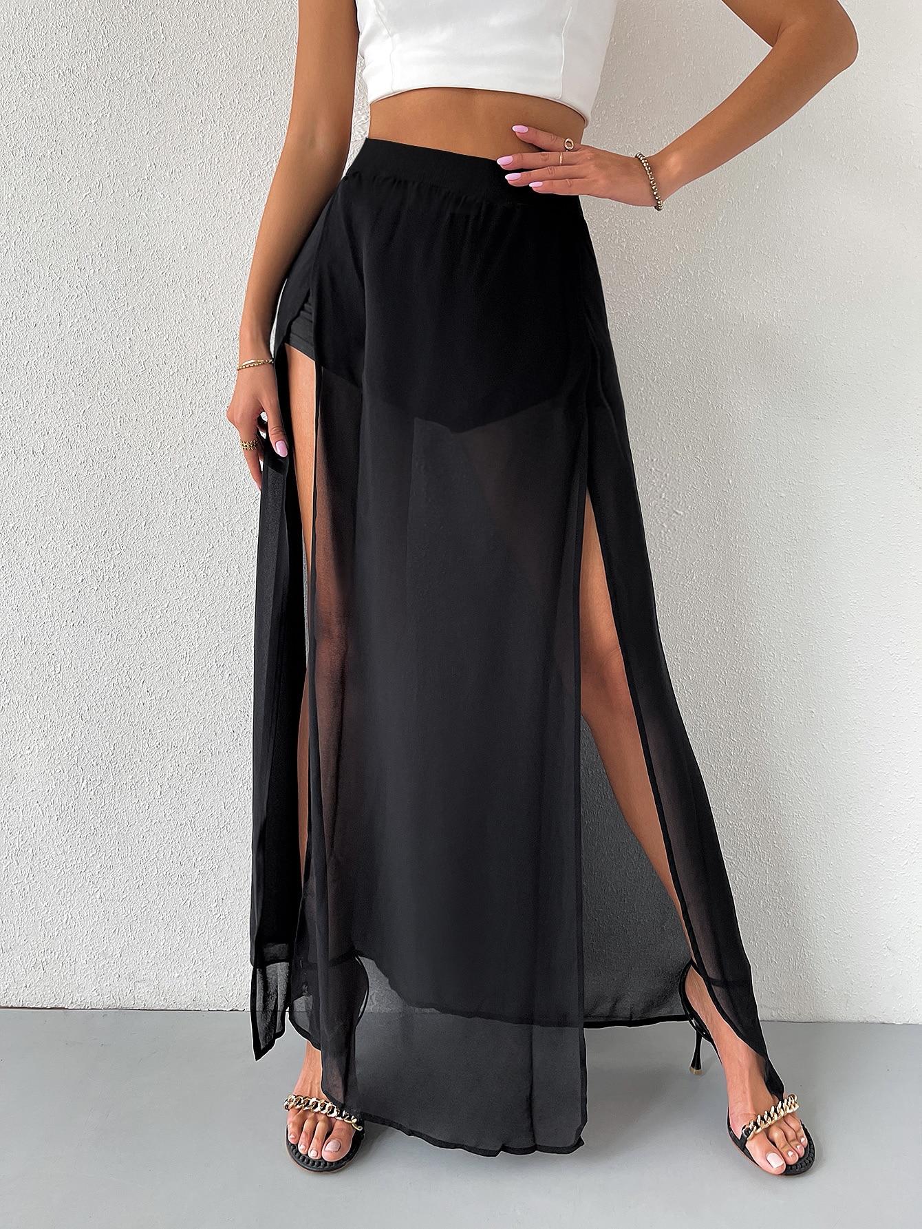 CZARNA SPÓDNICA MAXI