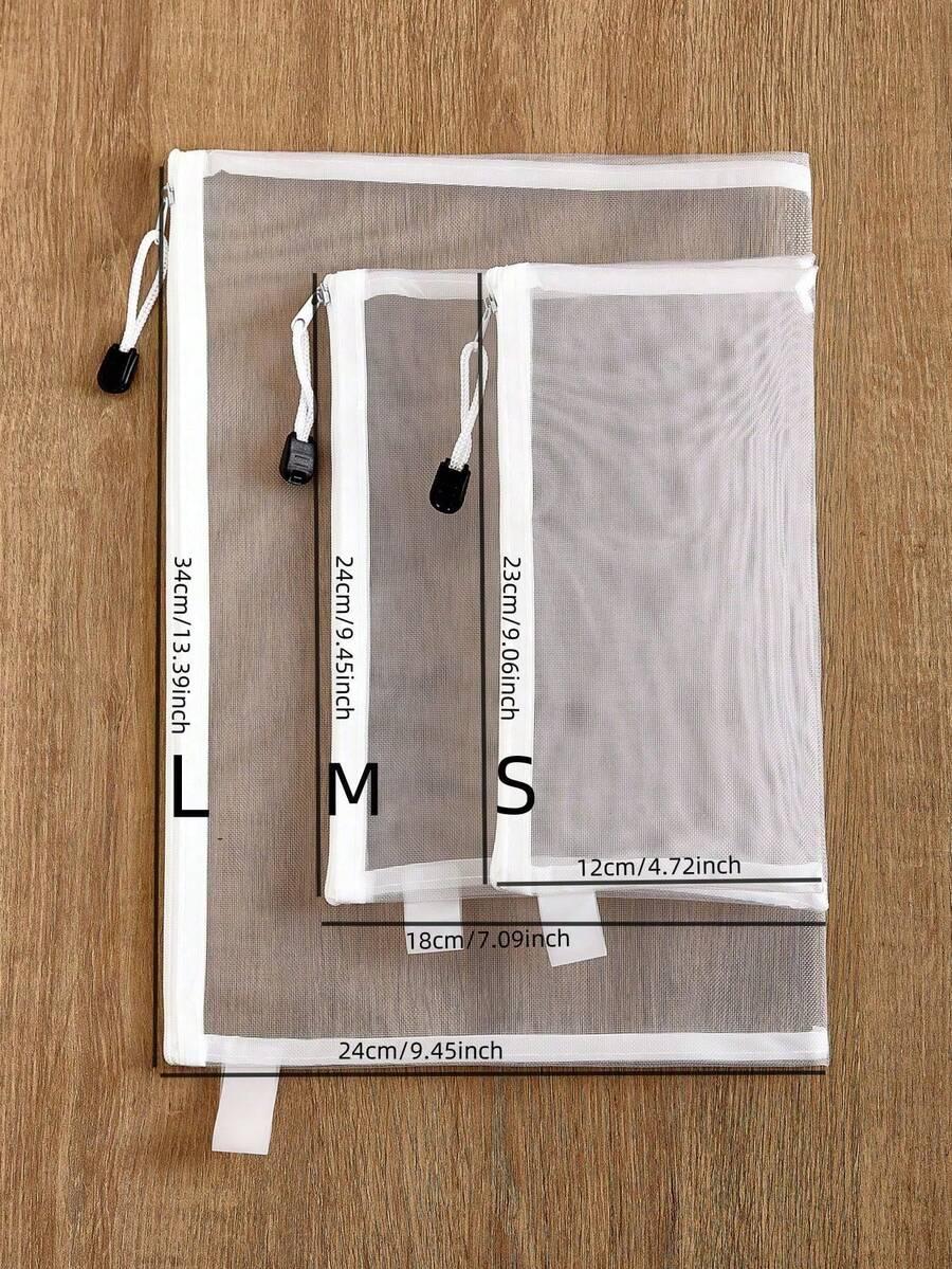 transparentny organizer siateczka zamek 5-pack