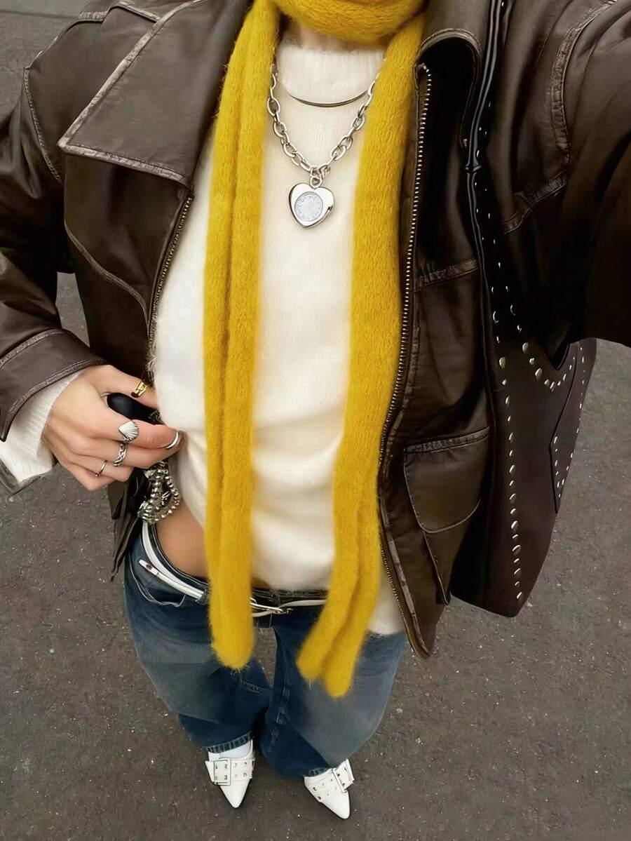 żółty szalik casual