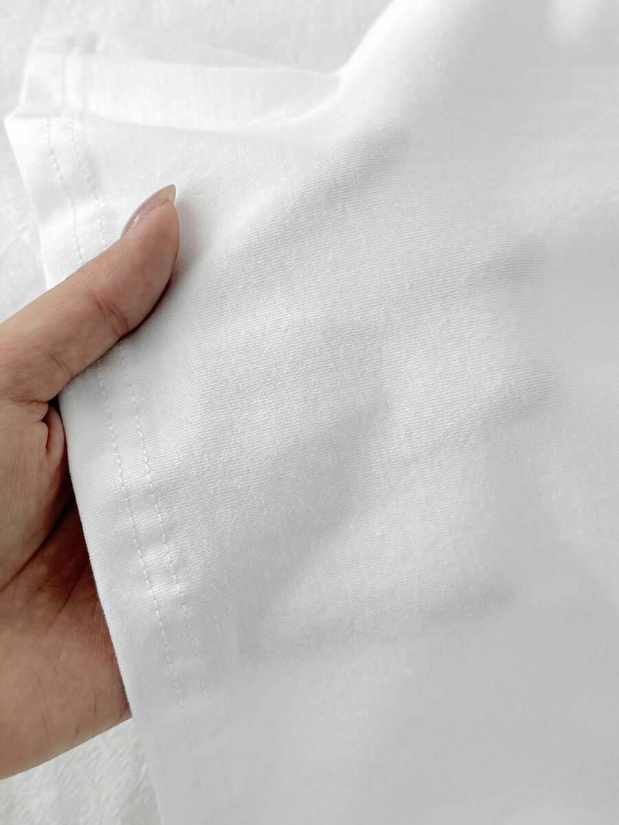 KLASYCZNY GŁADKI BIAŁY T-SHIRT BASIC