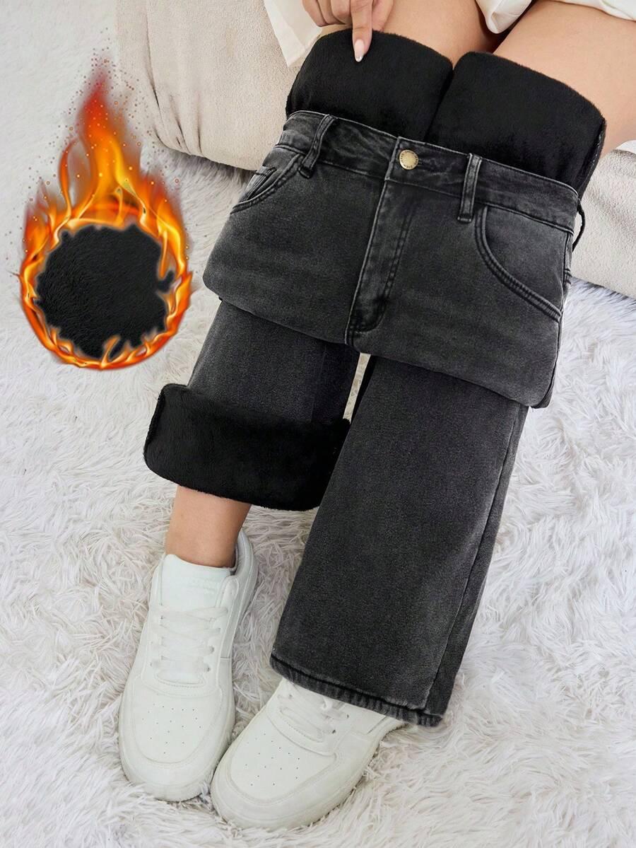 ocieplane spodnie jeans