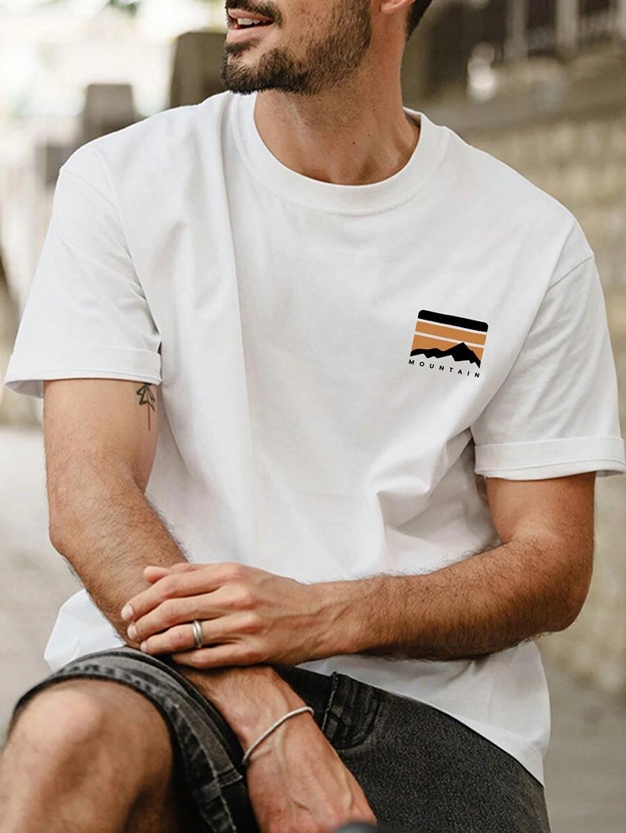 biały t-shirt okrągły dekolt