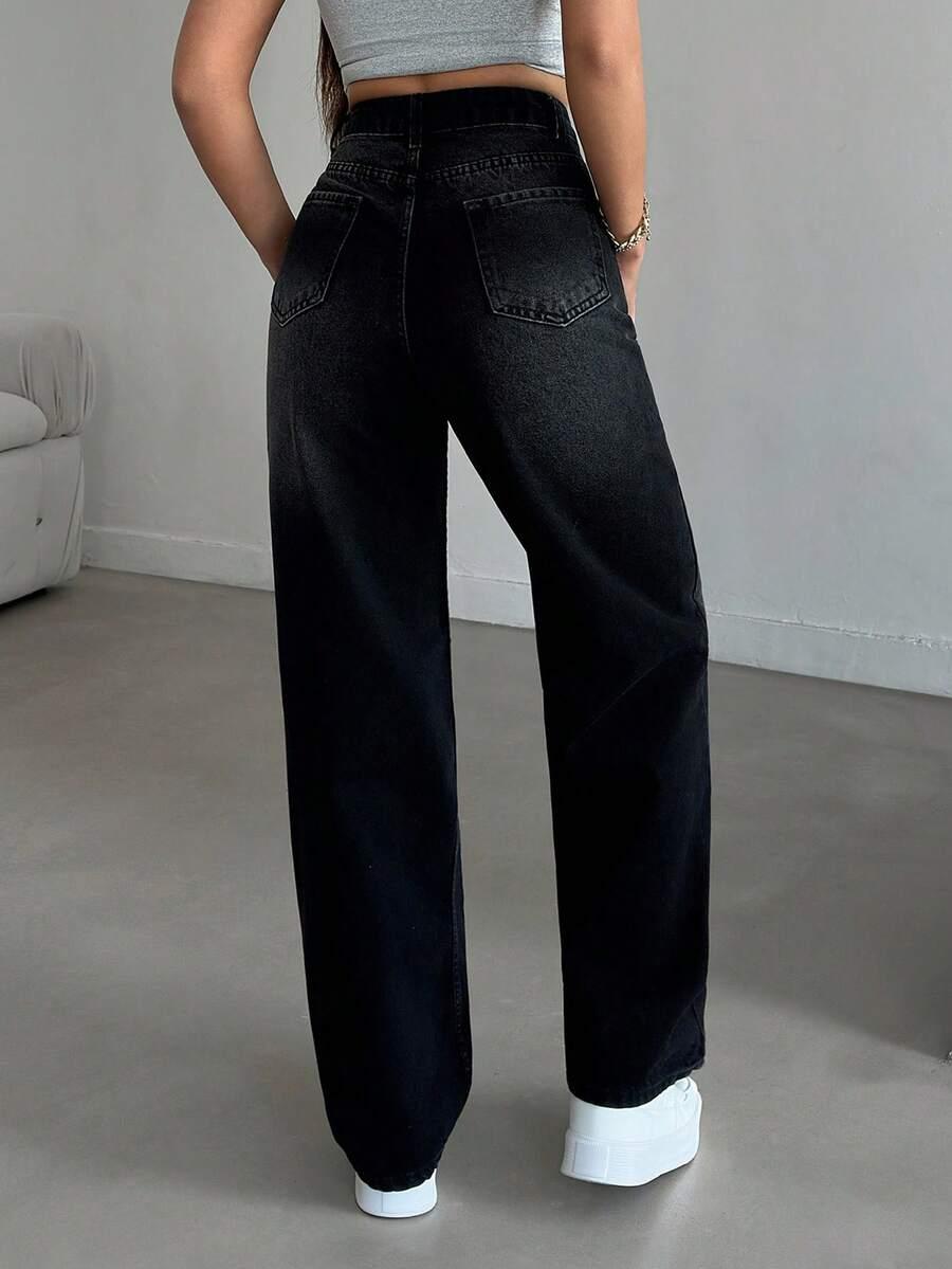 CZARNE SPODNIE JEANS