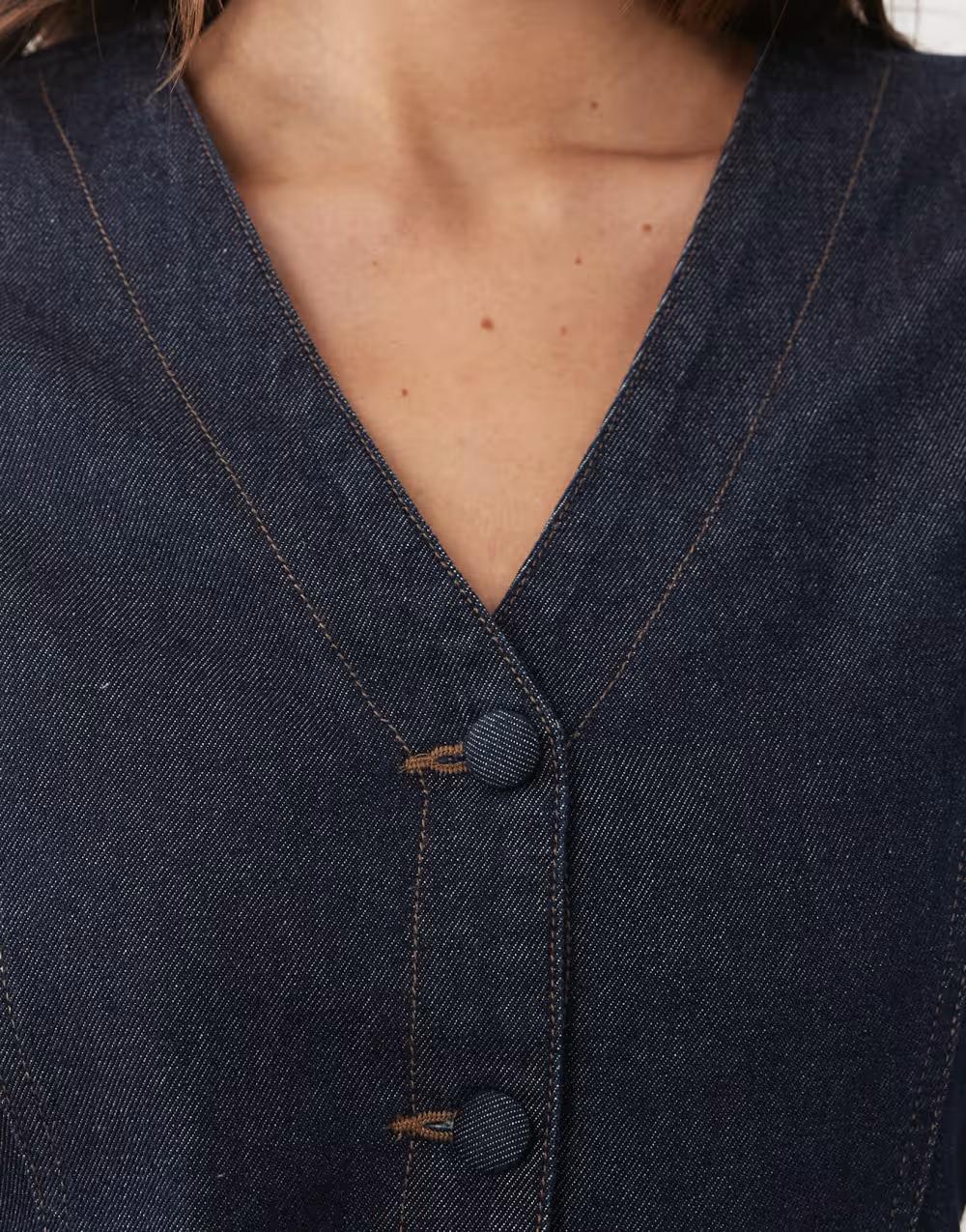 mini sukienka jeans v-neck