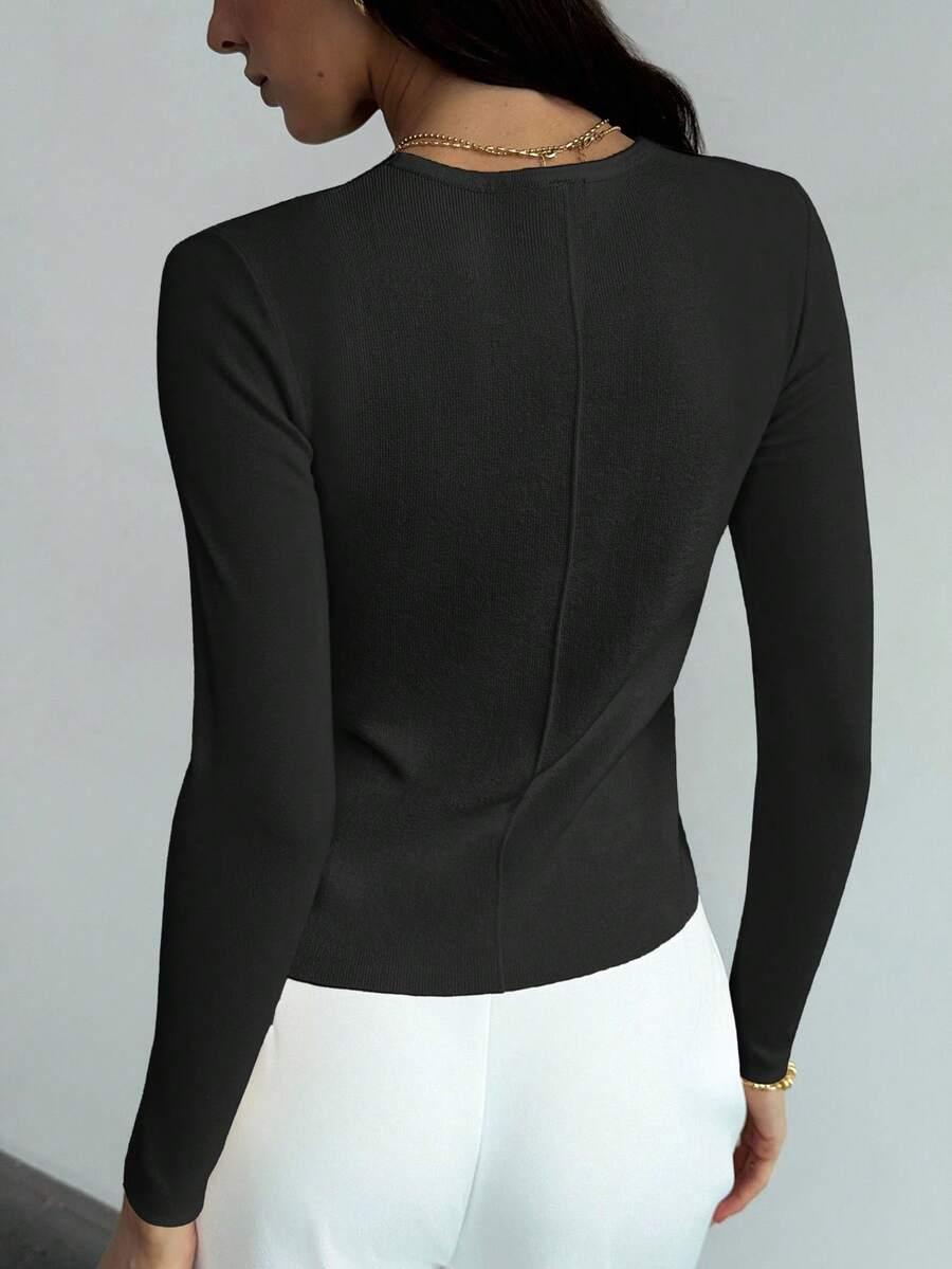rozpinany sweter długi rękaw v neck