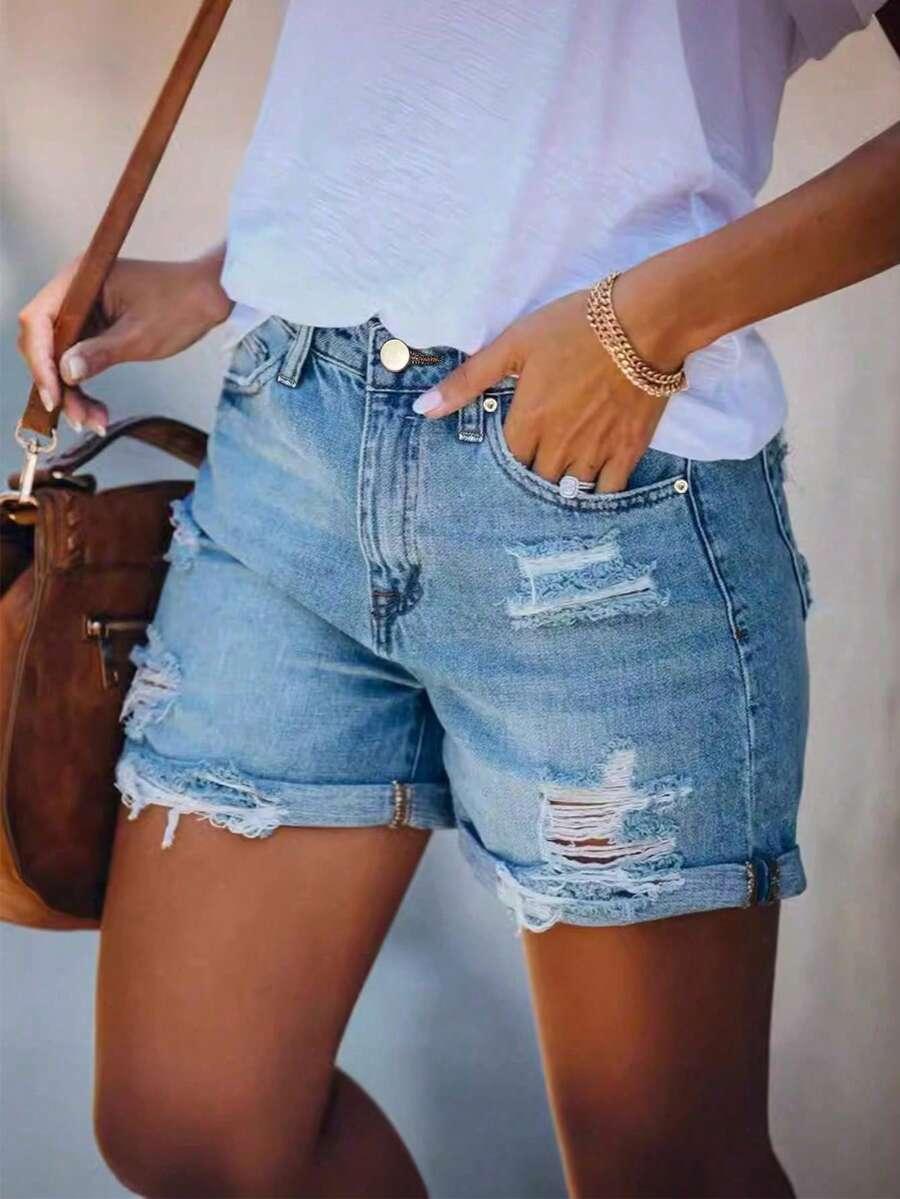 NIEBIESKIE SPODENKI JEANS 