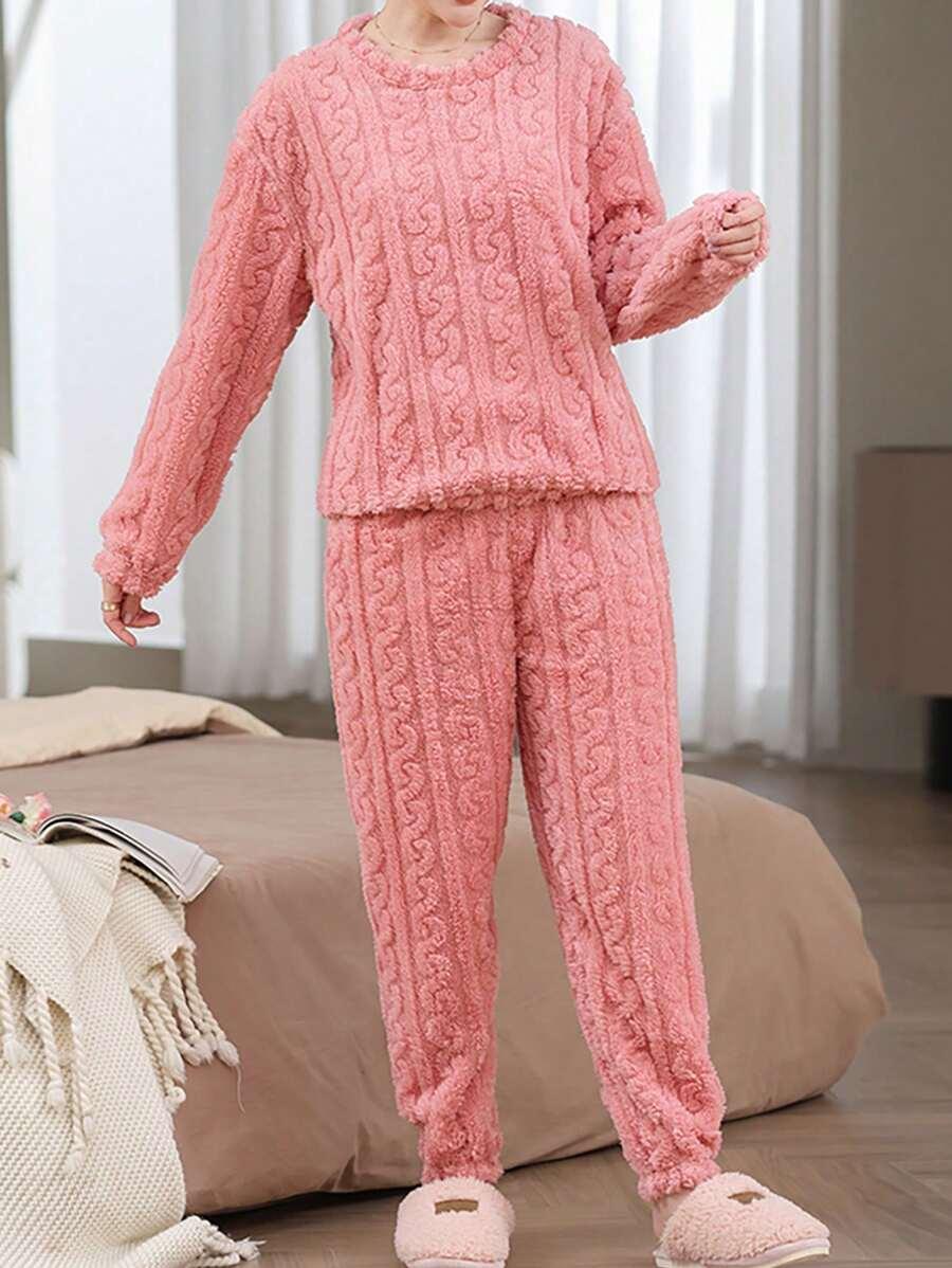 RÓŻOWY KOMPLET BLUZA SPODNIE PIŻAMA