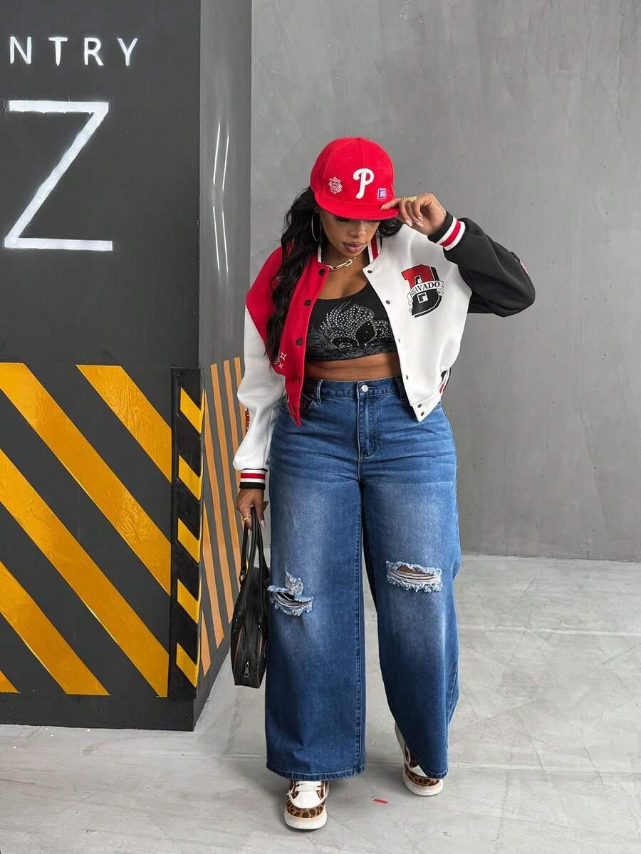 NIEBIESKIE SPODNIE JEANS RIPPED