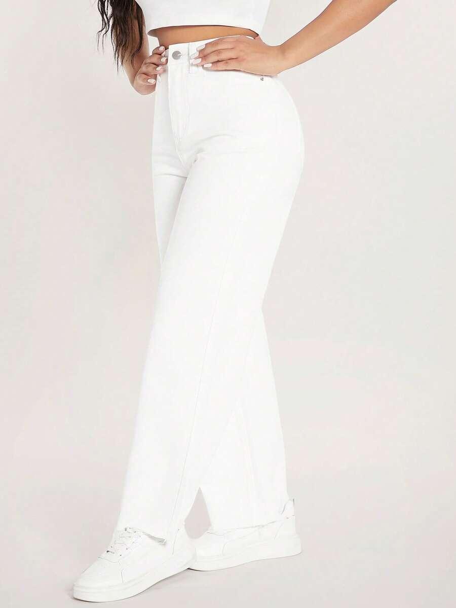 BIAŁE SPODNIE JEANS 