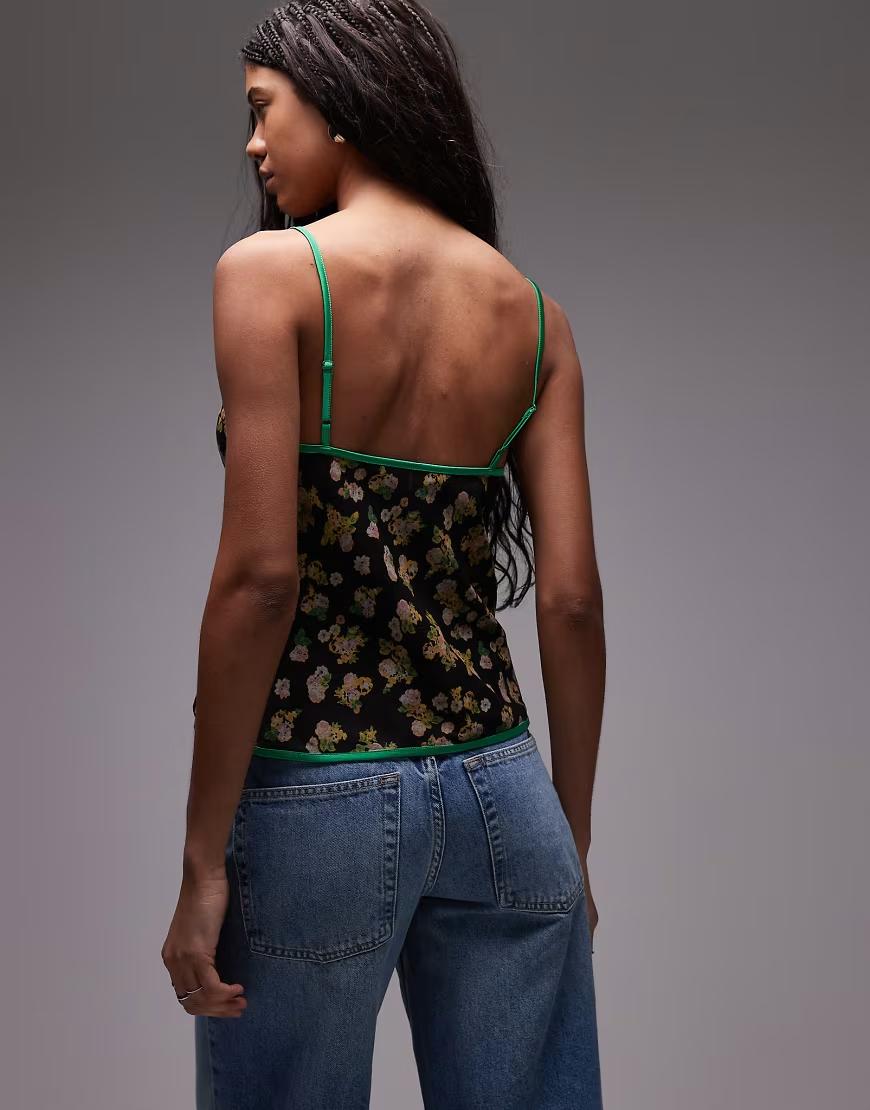 top na ramiączkach floral print 