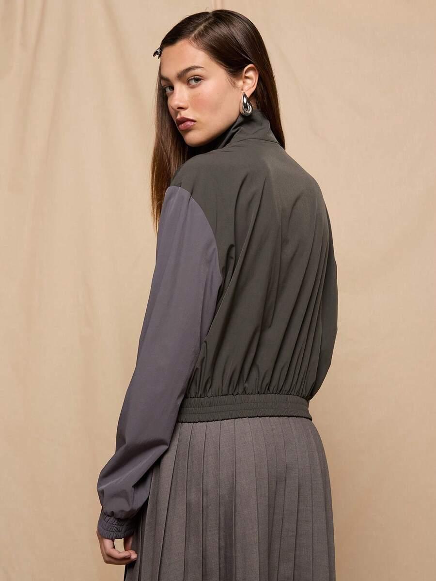 SZARA BLUZA ZAMEK