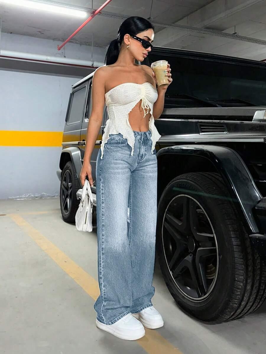 NIEBIESKIE SPODNIE JEANSOWE 