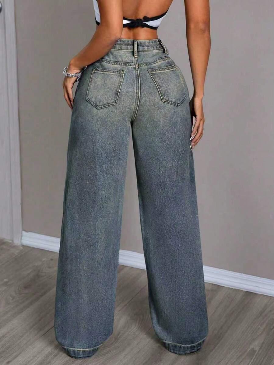 granatowe spodnie jeans 