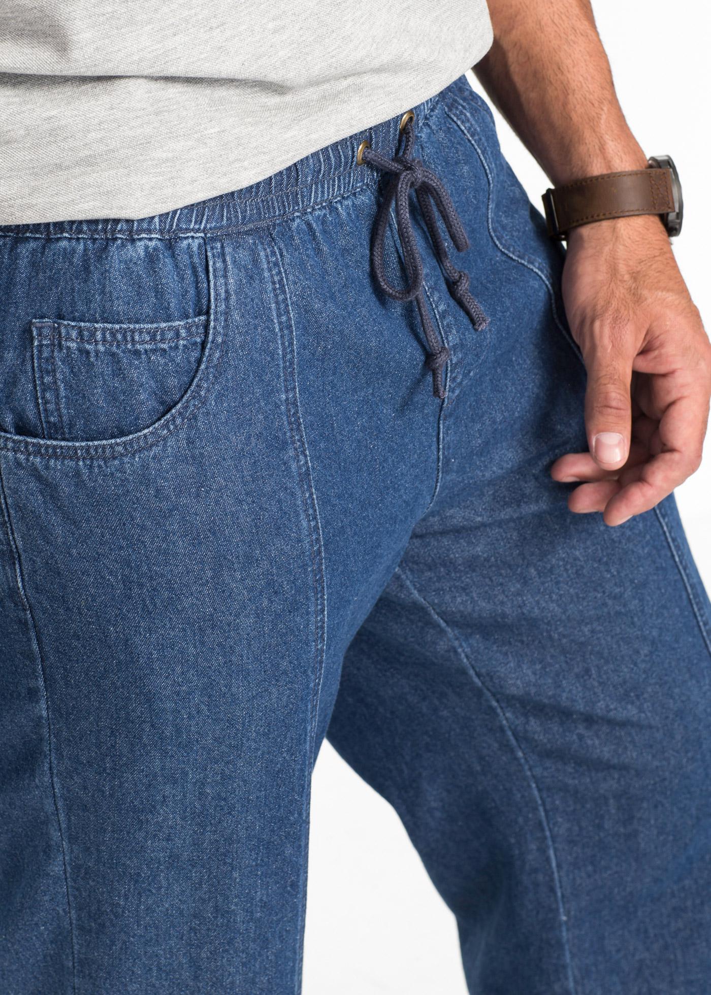 niebieskie spodnie jeans wiązanie 