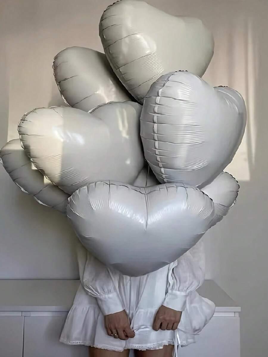 białe balony serca 10 sztuk