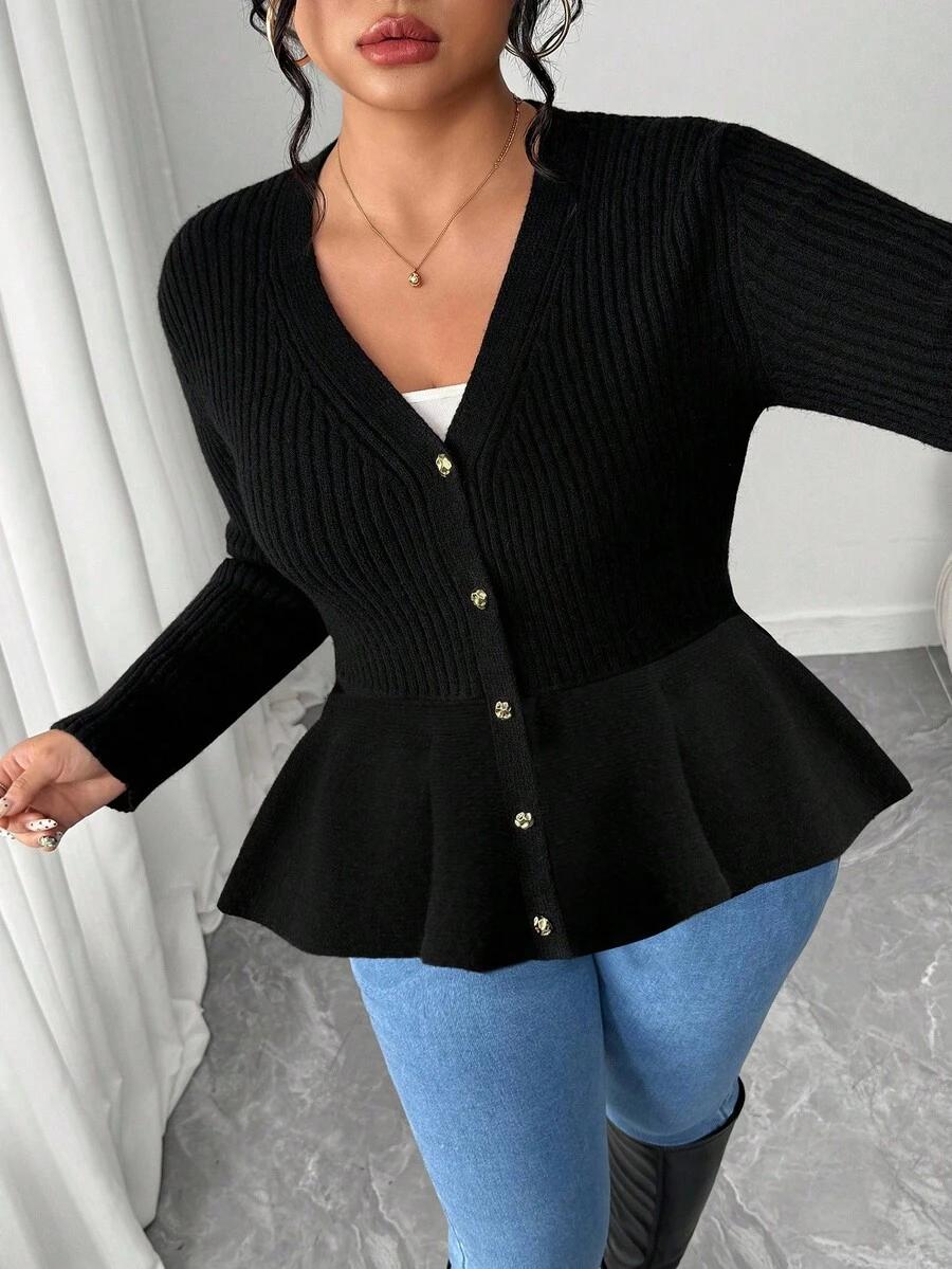 CZARNY SWETER KARDIGAN