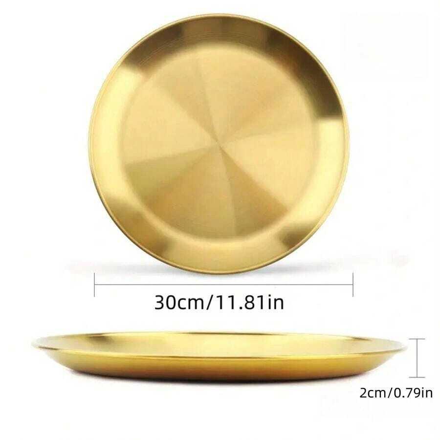 METALOWY ZŁOTY TALERZ