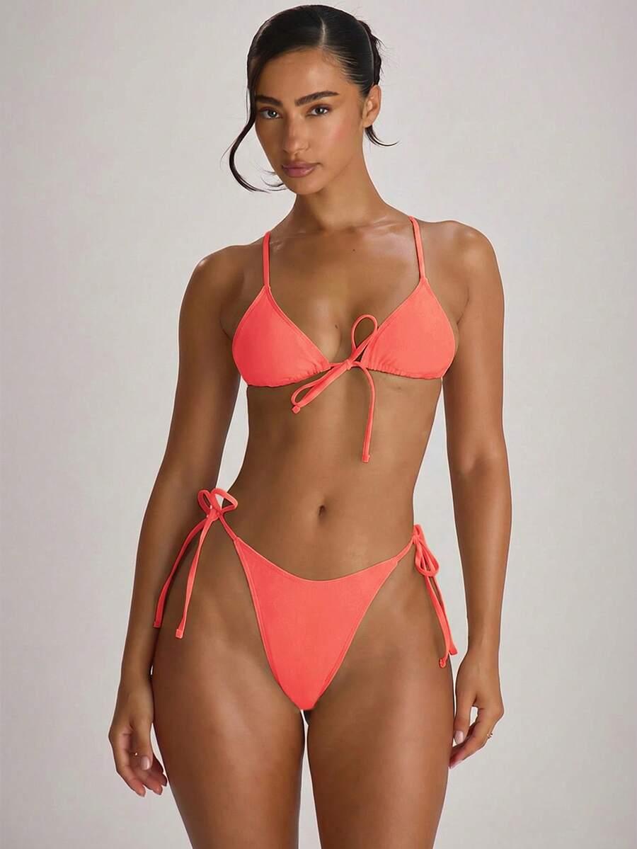 POMARAŃCZOWY DÓŁ OD BIKINI WIĄZANIE