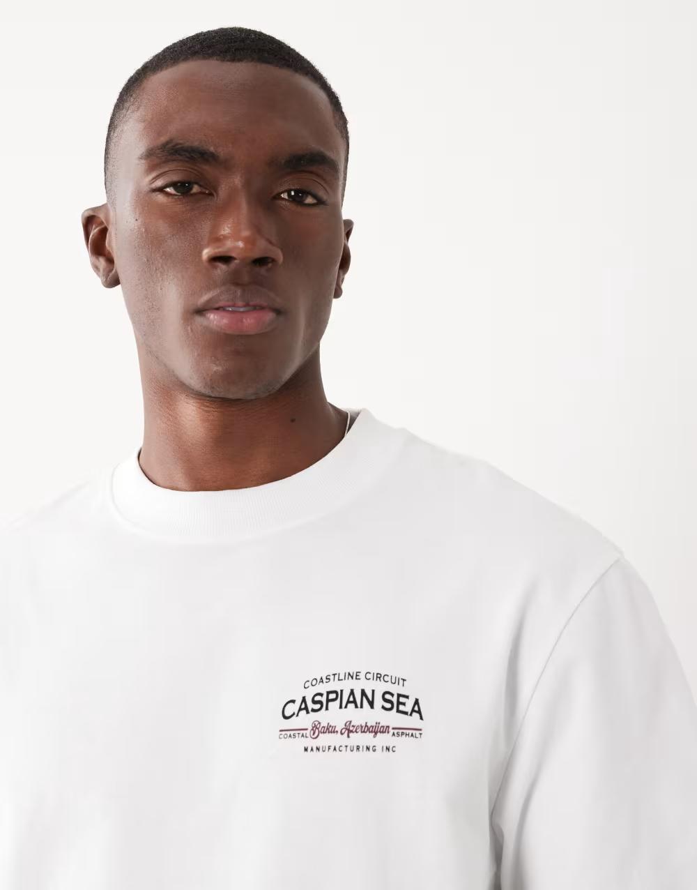 biały bawełniany t-shirt print