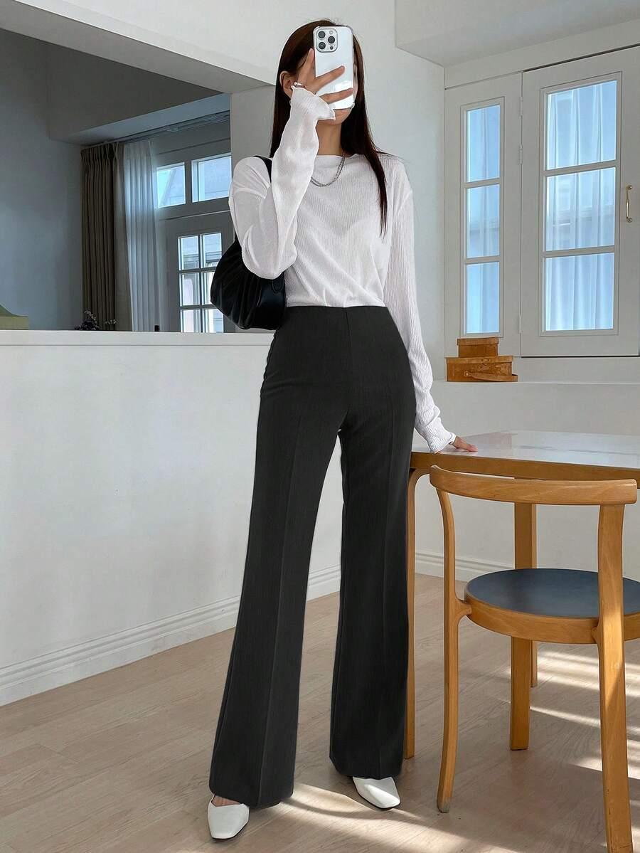 CZARNE ELEGANCKIE SPODNIE