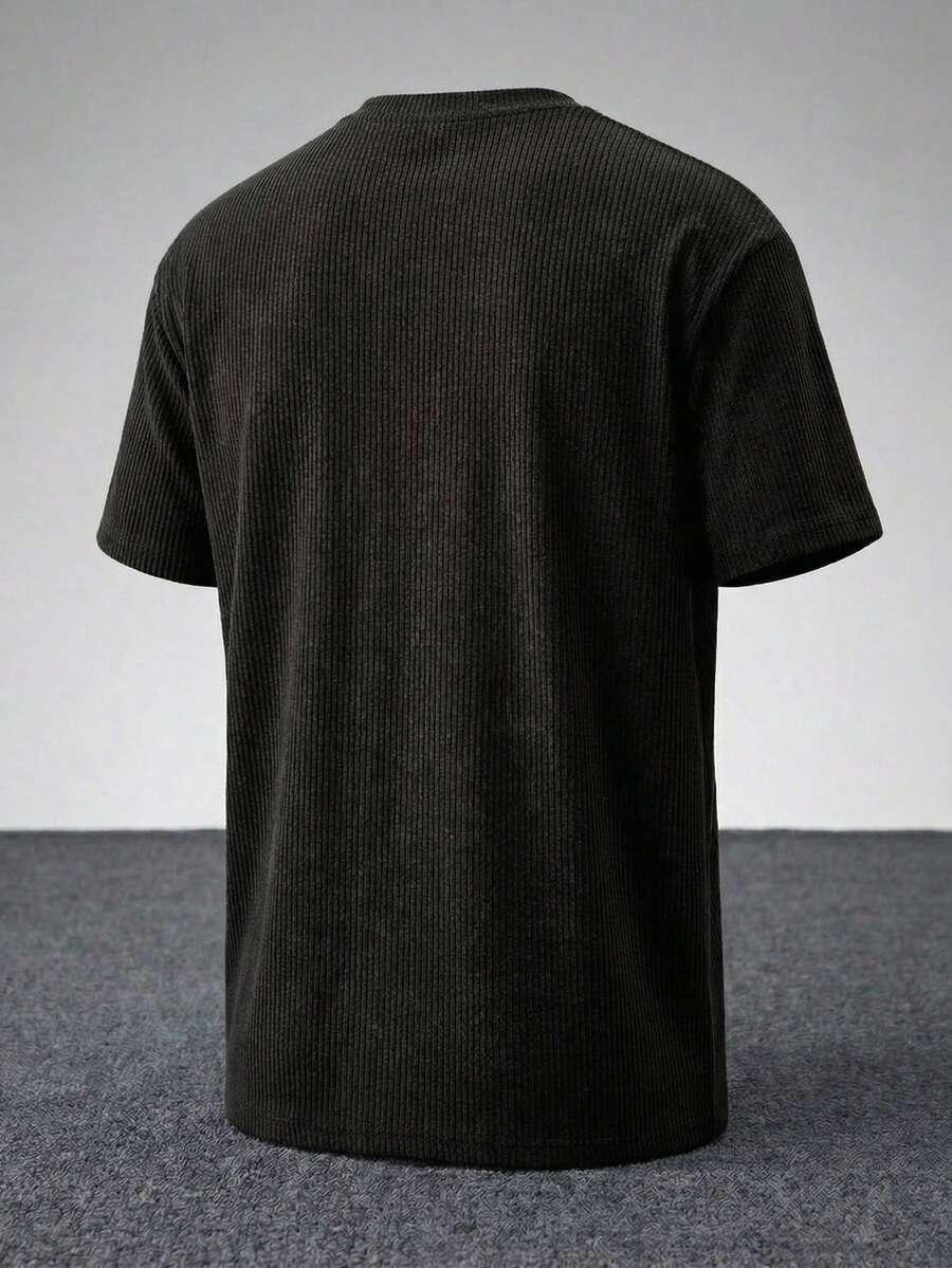 czarny t-shirt prążki 