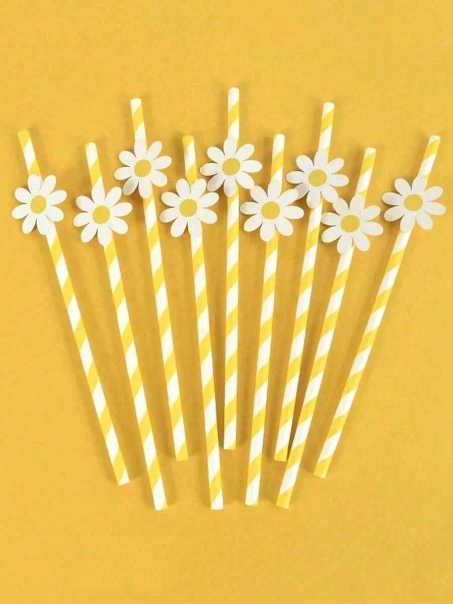 żółte słomki 2-pack