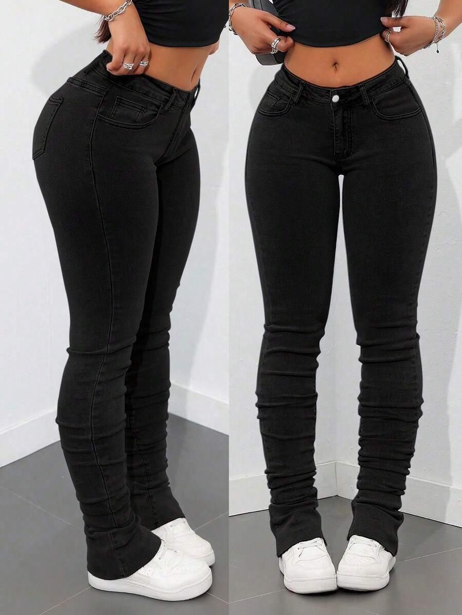 czarne spodnie jeans